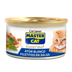 Lata Master Cat Gourmet Atún Blanco Filetitos en Salsa 85gr x48uni