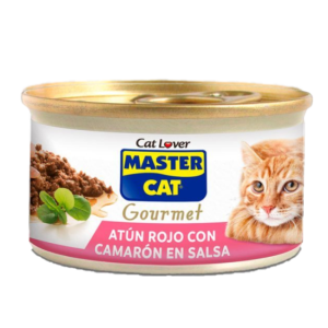 Lata Master Cat Gourmet Atún Rojo con Camarón en Salsa 85gr x48uni